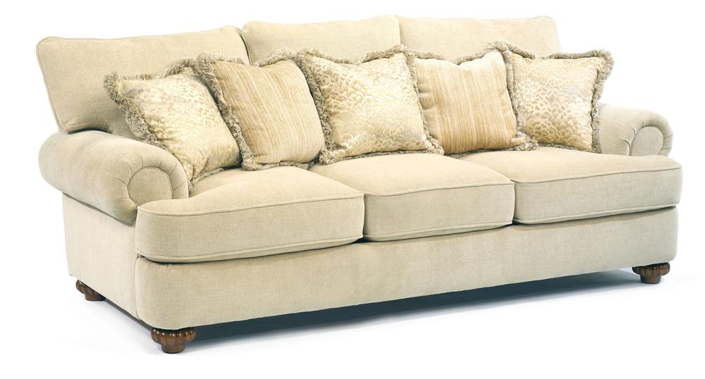 Flexsteel Patterson Stationary Sofa with Rolled Arms Colder's
